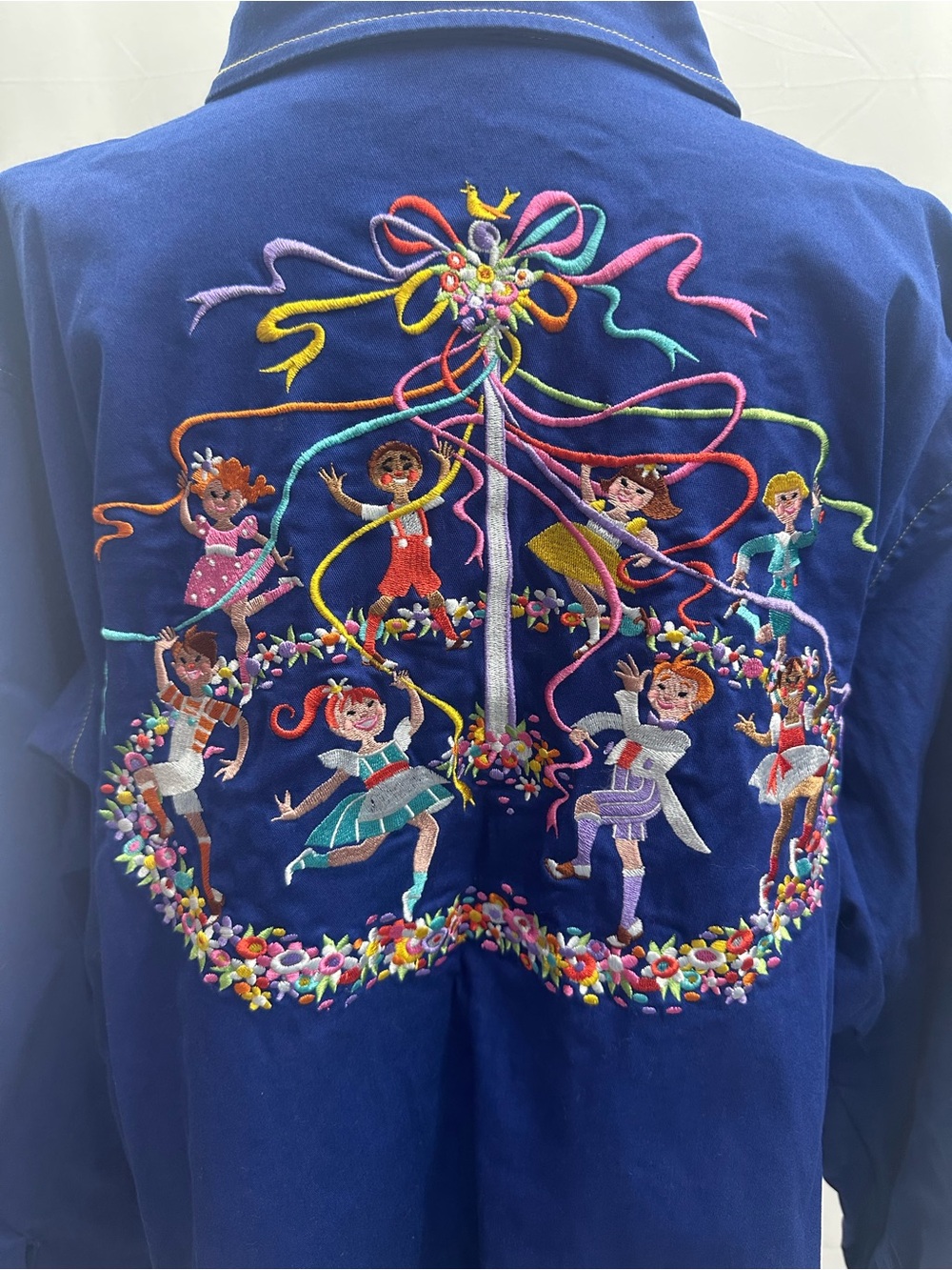 Bob Mackie Wearable Art Royal Blue Embroidered Button Tunic 2X - Picture 6 of 7